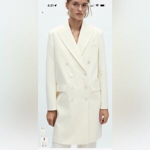 ZARA Cream Double-Breasted Trench Coat